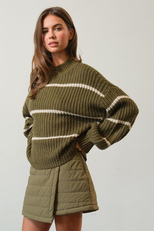 Autumn Striped Oversize Sweater