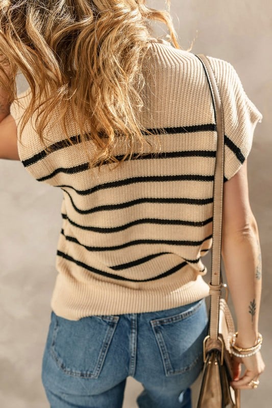 Sadie Short Sleeve Striped Sweater