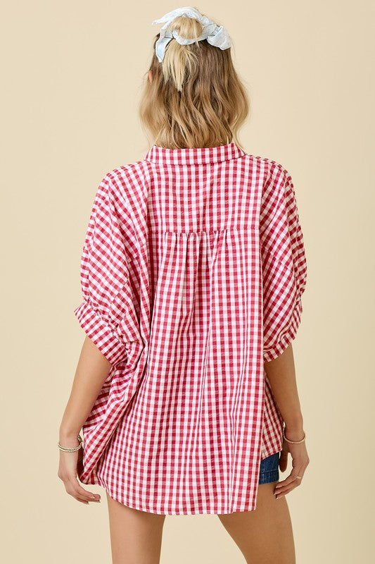 Penny Gingham Oversized Button Up