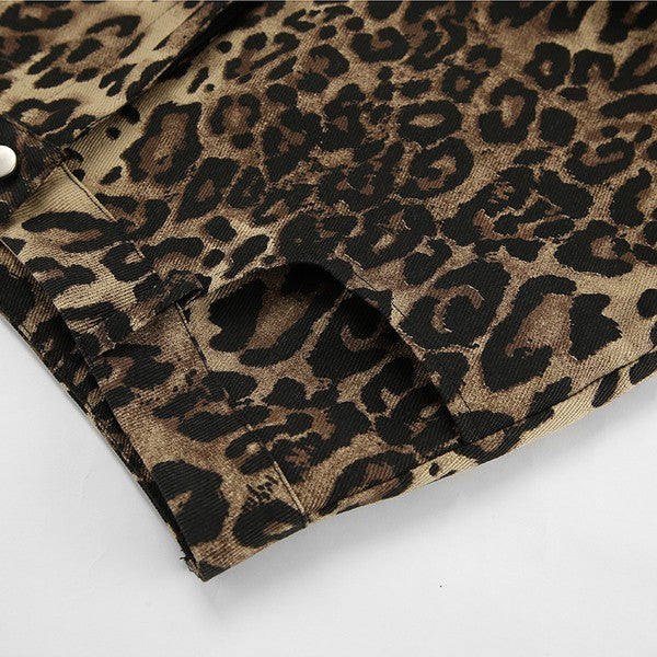 Leopard Wide Leg Jeans