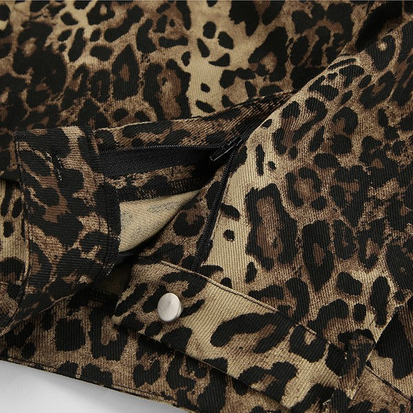 Leopard Wide Leg Jeans