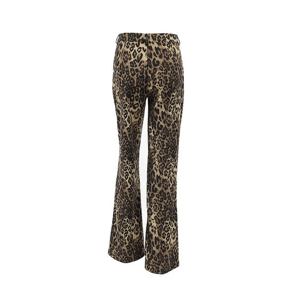 Leopard Wide Leg Jeans