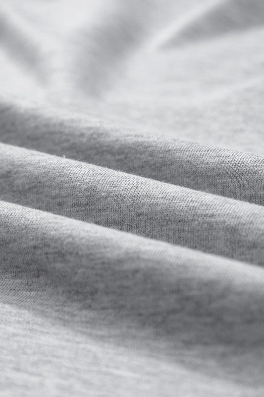 USA Letter Patch Notched Neck Loose Tee