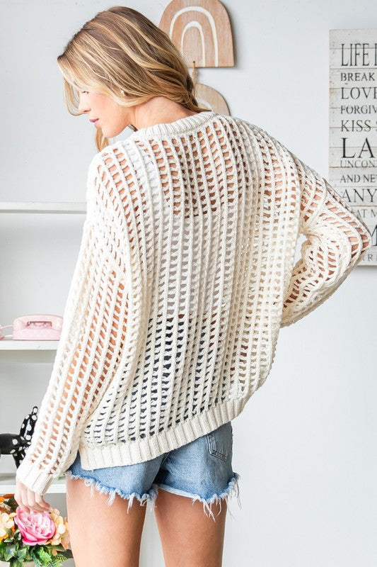 Loose Fit Crochet Sweater