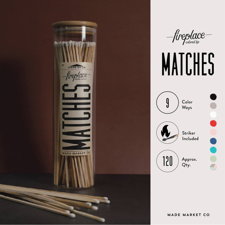 Fireplace vintage Apothecary Matches - 9 color options