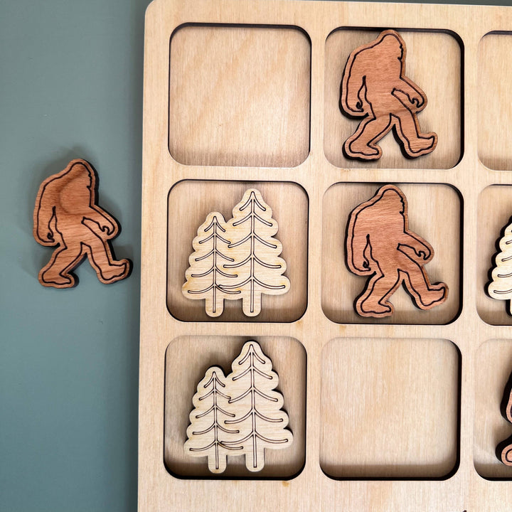 Bigfoot Tic-Tac-Toe Game - Sasquatch Gift - Customizable