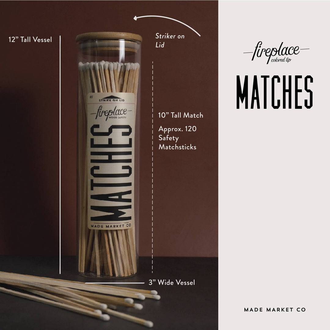 Fireplace vintage Apothecary Matches - 9 color options