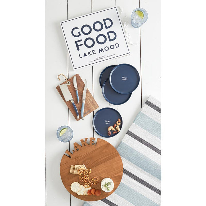 Face to Face Cheese Board with Knives Book Box - Good Food Lake Mood