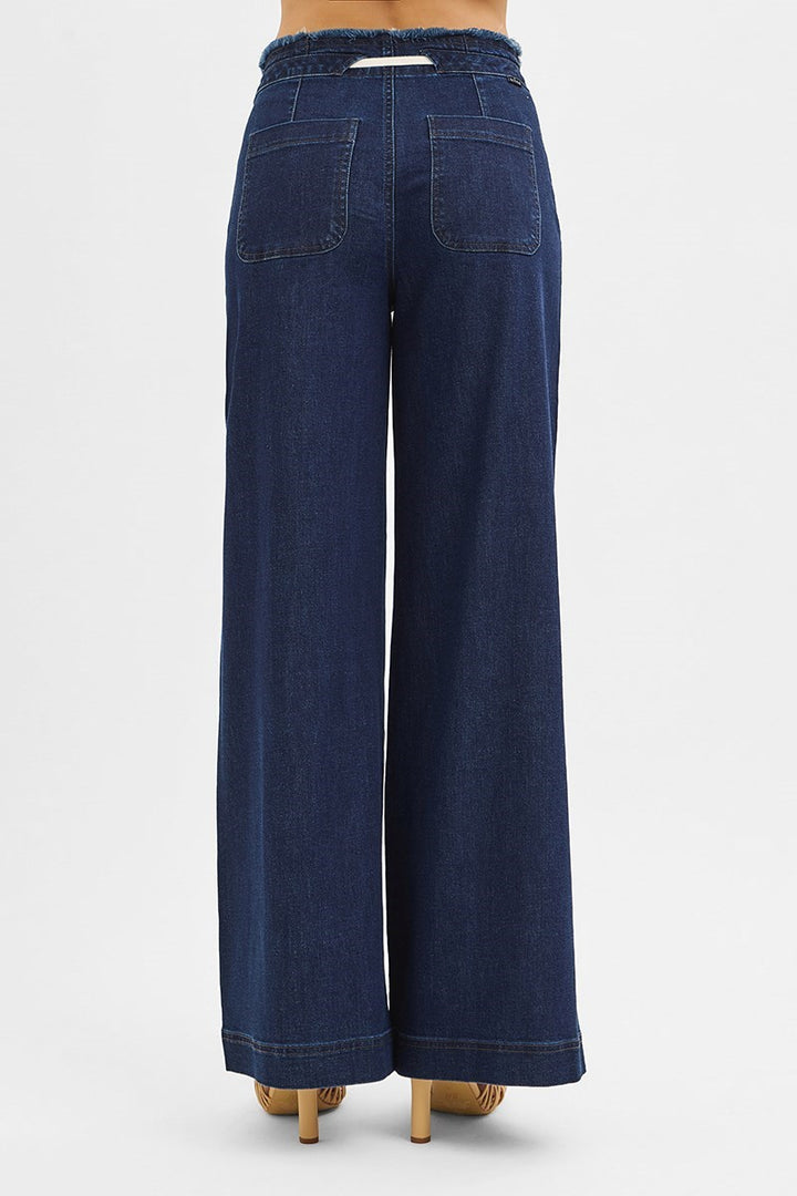 RISEN MID RISE FIT WIDE LEG PANTS
