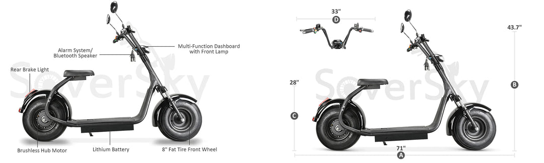 SoverSky SL01 Fat Tire 2000w Scooter