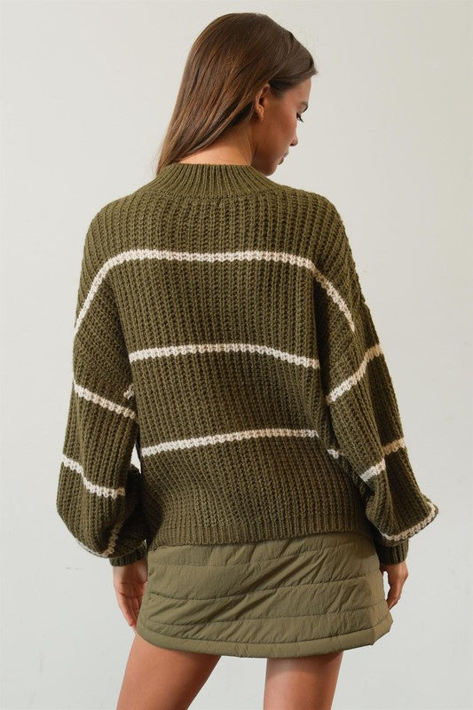 Autumn Striped Oversize Sweater