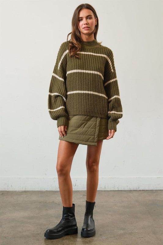 Autumn Striped Oversize Sweater