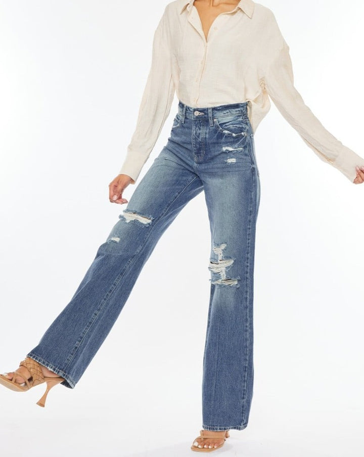 KanCan Ultra High Rise 90'S Wide Leg Flare Jeans