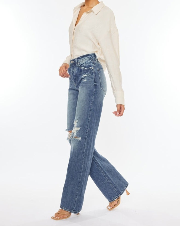 KanCan Ultra High Rise 90'S Wide Leg Flare Jeans