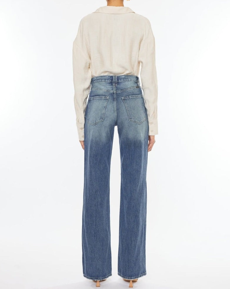 KanCan Ultra High Rise 90'S Wide Leg Flare Jeans