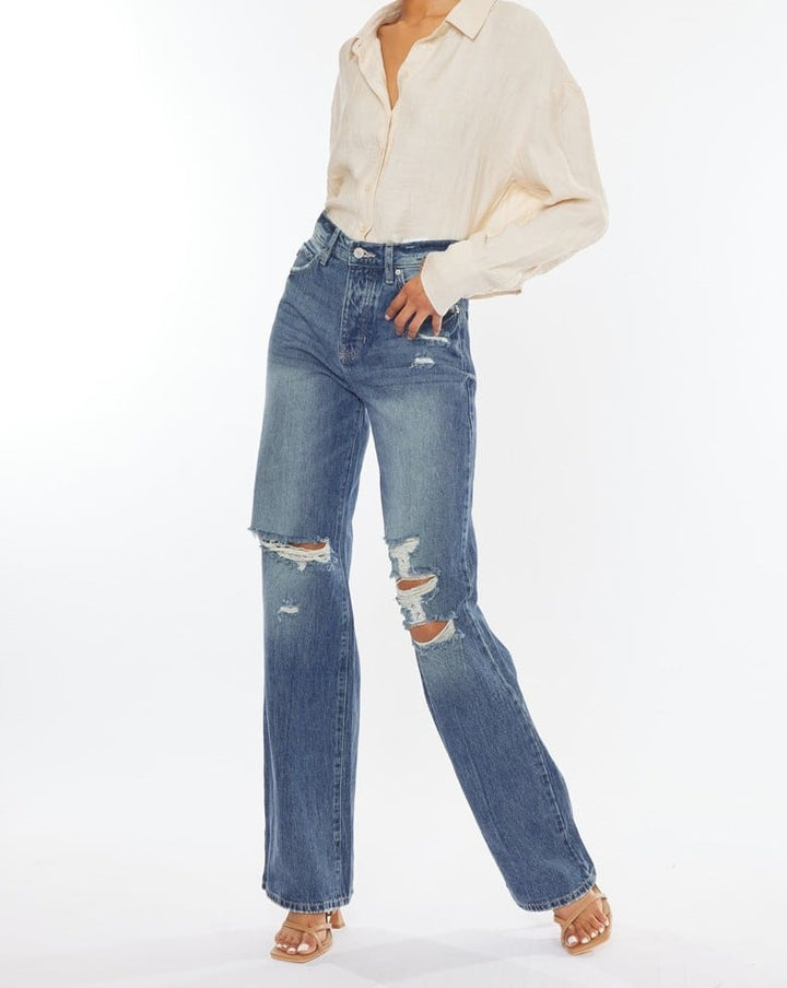 KanCan Ultra High Rise 90'S Wide Leg Flare Jeans