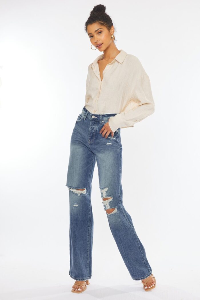 Kan Can- Ultra High Rise 90'S Wide Leg Flare Jeans