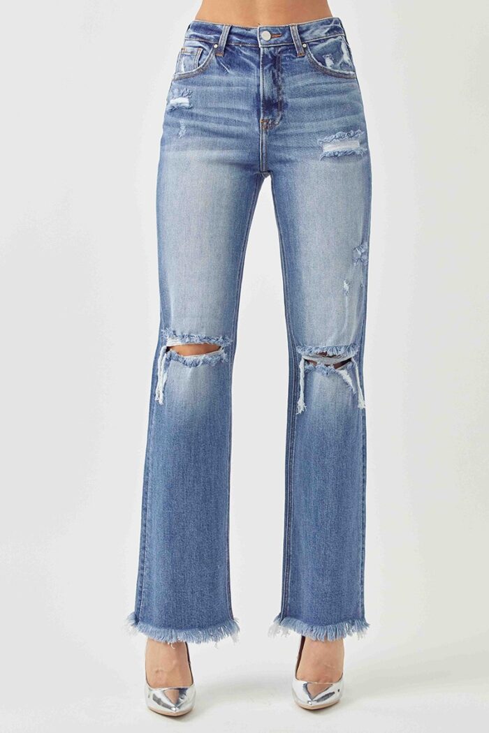 RISEN- High Rise Straight Jeans