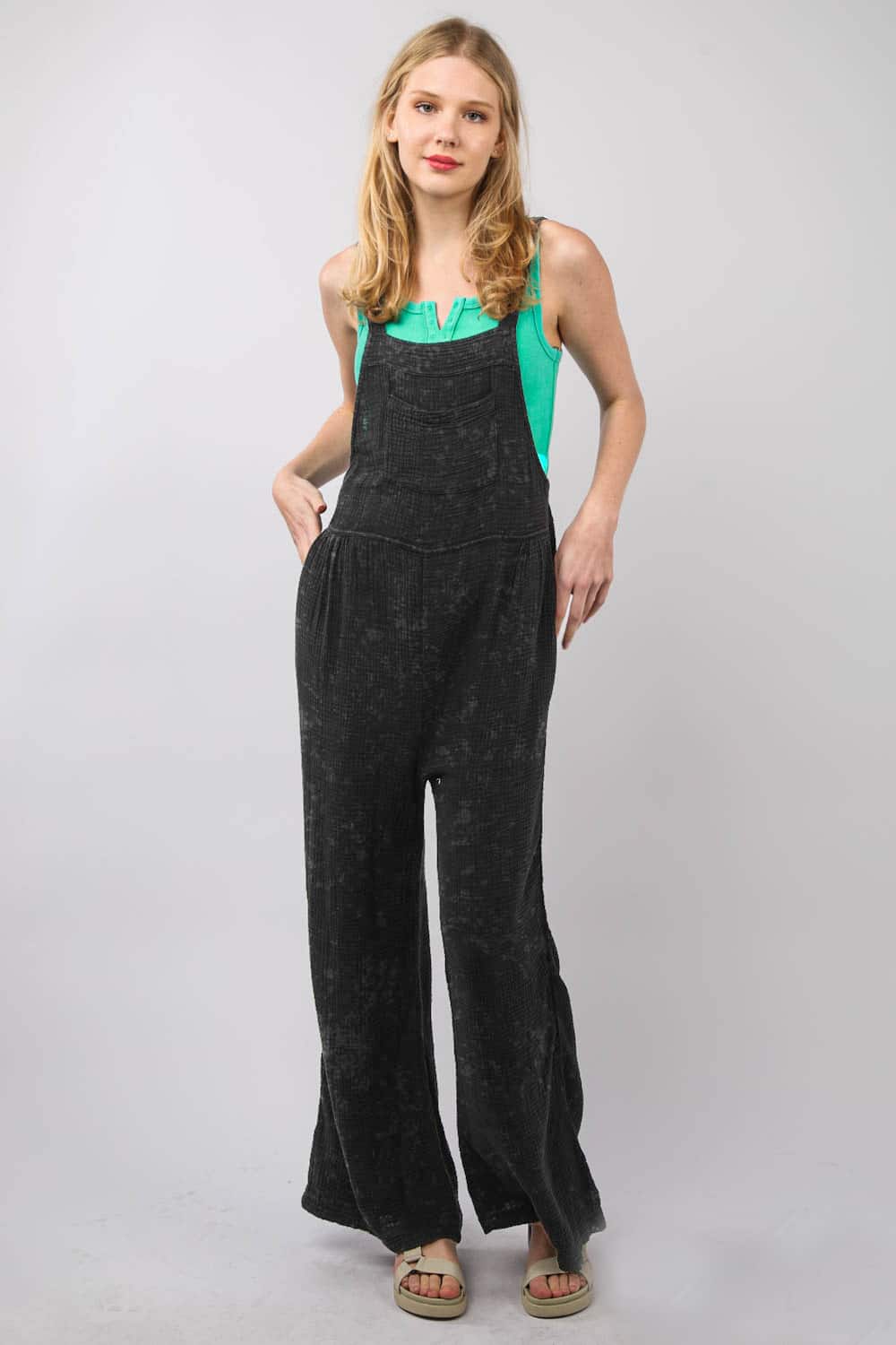 Washed Gauze Casual Comfy Jumpsuit